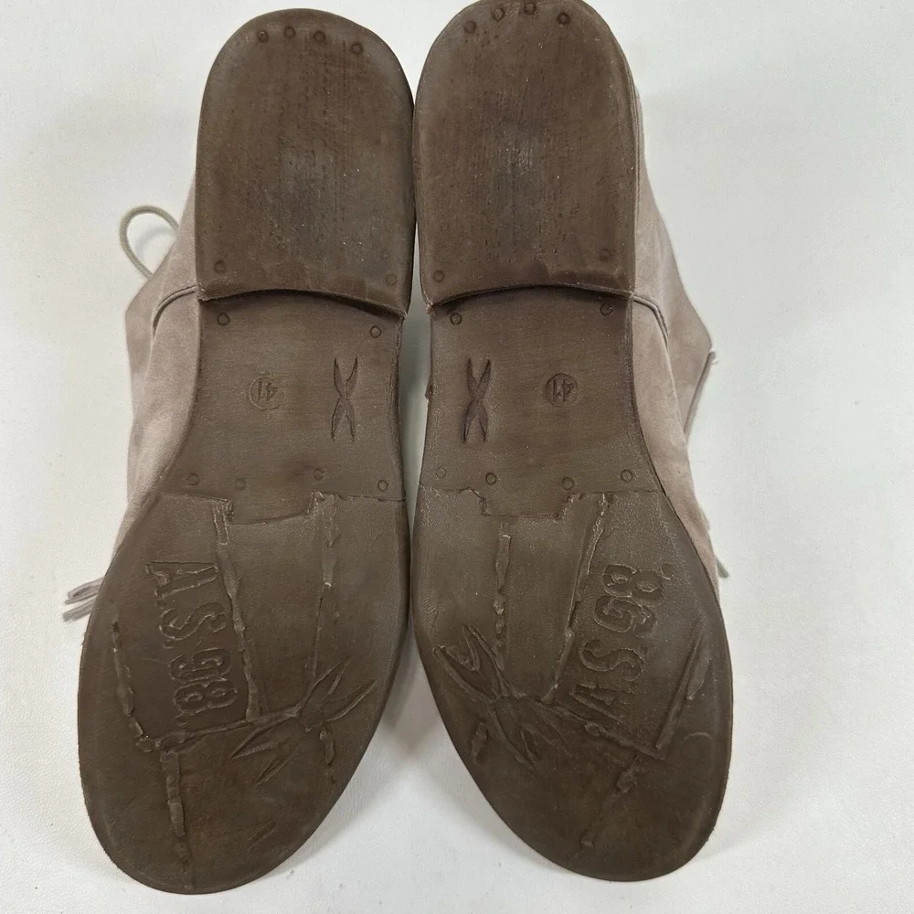 A.S.98 ZURI gray tan leather shoes Size 41 Tassel Lace Up AS 98 - Picture 8 of 10